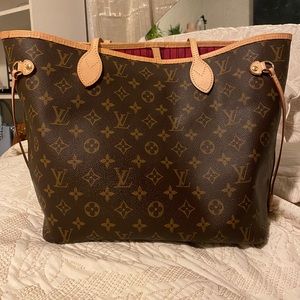 100% Authentic Louis Vuitton Neverfull MM Pivoine